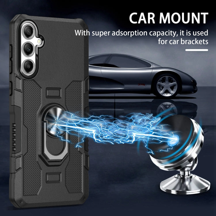 For Samsung Galaxy S25+ 5G Ring Holder Armor Hybrid Phone Case(Black) by buy2fix