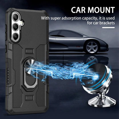 For Samsung Galaxy S25+ 5G Ring Holder Armor Hybrid Phone Case(Black) by buy2fix