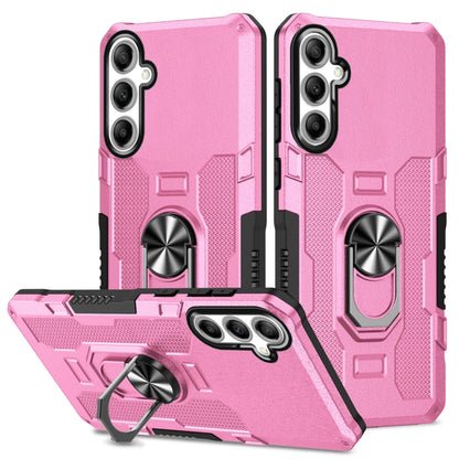 For Samsung Galaxy S25+ 5G Ring Holder Armor Hybrid Phone Case(Pink) by buy2fix