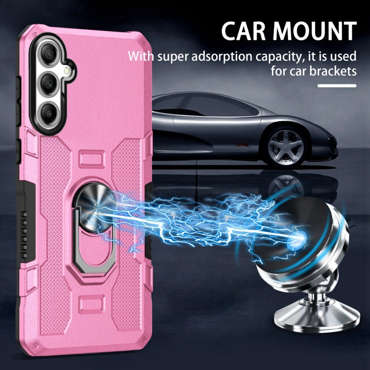 For Samsung Galaxy S25+ 5G Ring Holder Armor Hybrid Phone Case(Pink) by buy2fix
