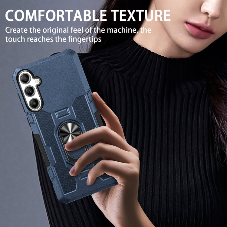 For Samsung Galaxy S25+ 5G Ring Holder Armor Hybrid Phone Case(Blue) by buy2fix