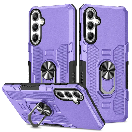 For Samsung Galaxy S25+ 5G Ring Holder Armor Hybrid Phone Case(Purple) by buy2fix