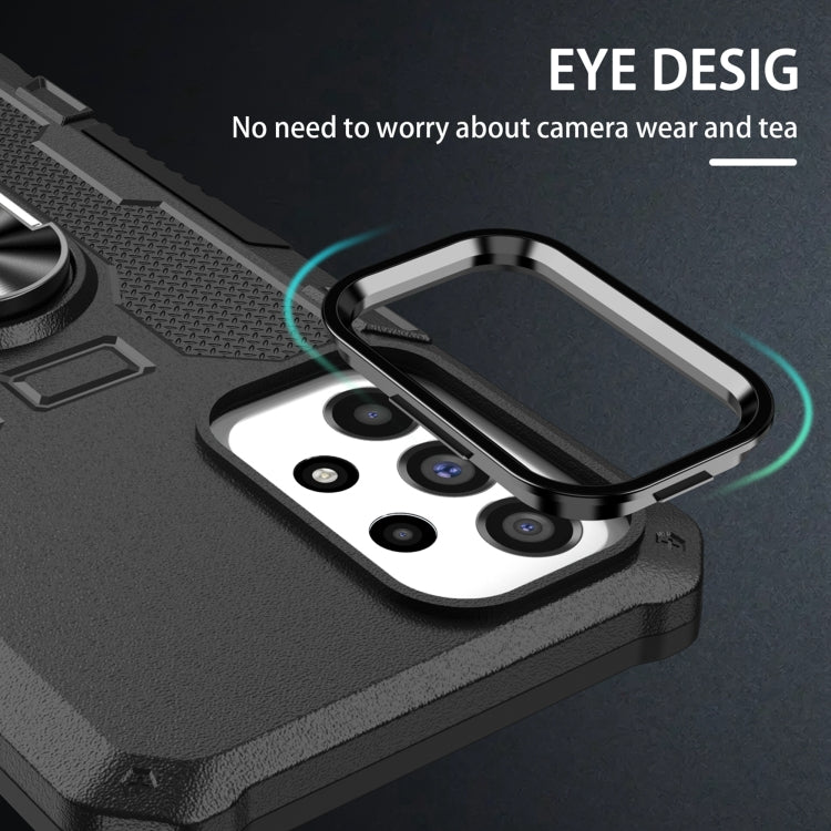 For Samsung Galaxy S25 Ultra 5G Ring Holder Armor Hybrid Phone Case(Black) by buy2fix