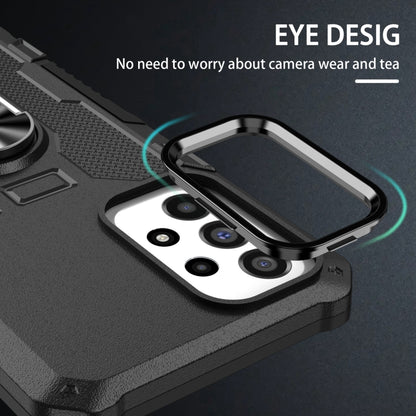 For Samsung Galaxy S25 Ultra 5G Ring Holder Armor Hybrid Phone Case(Black) by buy2fix