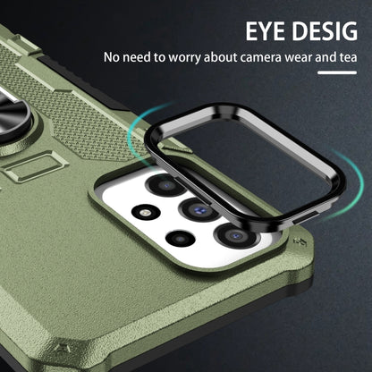 For Samsung Galaxy S25 Ultra 5G Ring Holder Armor Hybrid Phone Case(Green) by buy2fix