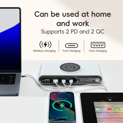 F9A 6 in 1 72W Multifunctional Smart Charger with LED Ambient Light, Plug:UK Plug - Multifunction Charger by buy2fix | Online Shopping UK | buy2fix