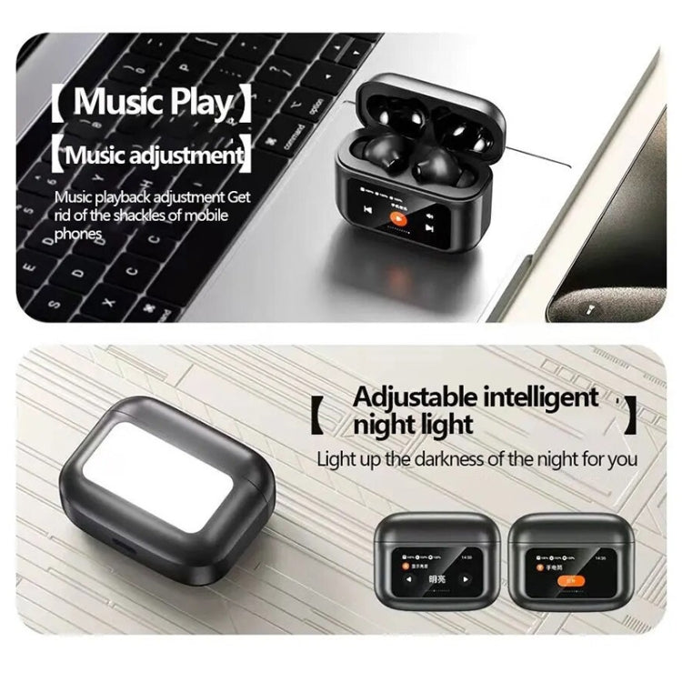 awei T56 ANC Noise Reduction Wireless Bluetooth Earphone with LED Touch Screen(Black) - Bluetooth Earphone by awei | Online Shopping UK | buy2fix