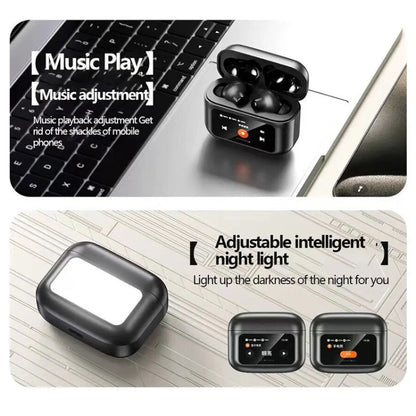 awei T56 ANC Noise Reduction Wireless Bluetooth Earphone with LED Touch Screen(Black) - Bluetooth Earphone by awei | Online Shopping UK | buy2fix