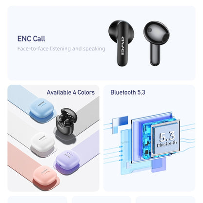 awei T68 ENC Noise Reduction Wireless Bluetooth Gaming Earphone(White) - Bluetooth Earphone by awei | Online Shopping UK | buy2fix