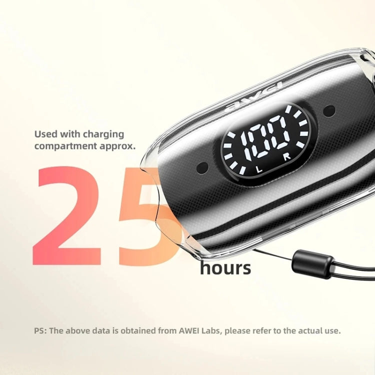 awei TZ7 Clip-on Wireless Bluetooth Earphone(White) - Bluetooth Earphone by awei | Online Shopping UK | buy2fix