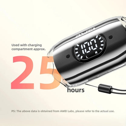 awei TZ7 Clip-on Wireless Bluetooth Earphone(White) - Bluetooth Earphone by awei | Online Shopping UK | buy2fix