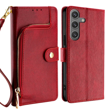 For Samsung Galaxy S25 5G Zipper Bag Leather Phone Case(Red) by buy2fix