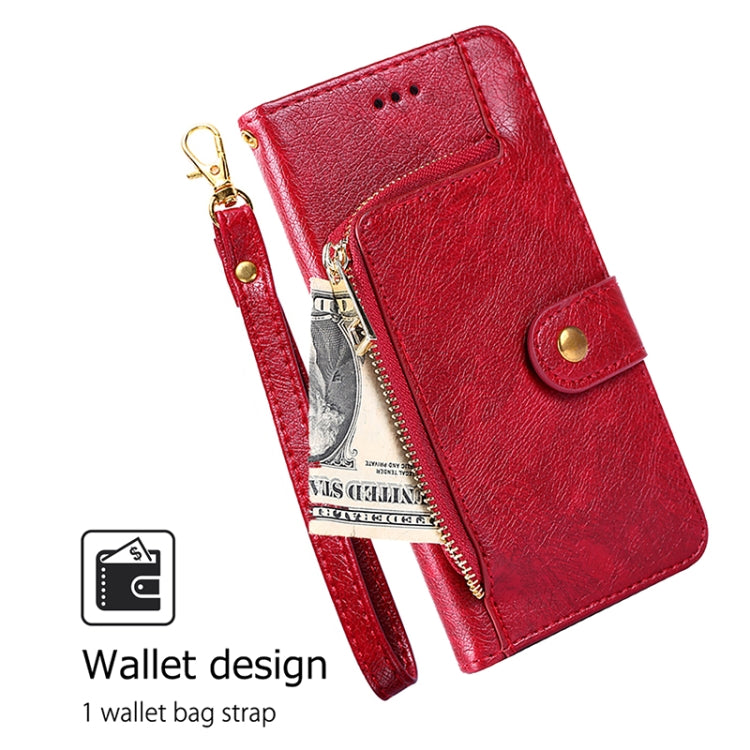 For Samsung Galaxy S25+ 5G Zipper Bag Leather Phone Case(Red) by buy2fix
