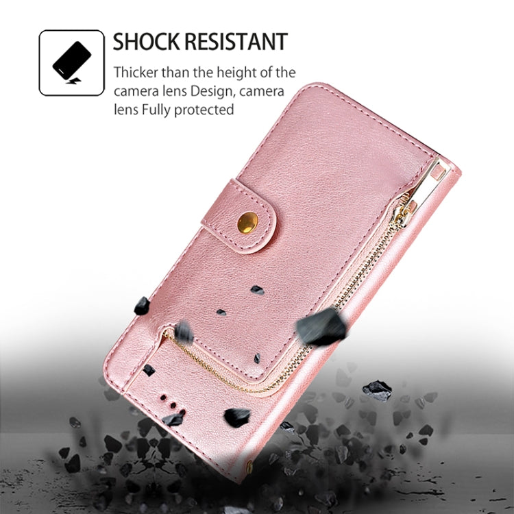 For Samsung Galaxy S25+ 5G Zipper Bag Leather Phone Case(Rose Gold) by buy2fix