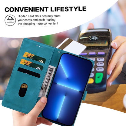 For Samsung Galaxy S25+ 5G Lace Floral Embossed Magnetic Buckle PU Phone Case With Wrist Strap(Green) by buy2fix