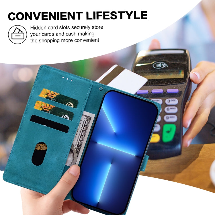 For Samsung Galaxy S25 5G Lace Floral Embossed Magnetic Buckle PU Phone Case With Wrist Strap(Green) by buy2fix