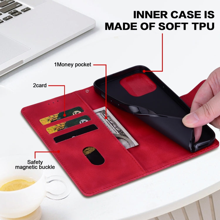 For Samsung Galaxy S25 5G Lace Floral Embossed Magnetic Buckle PU Phone Case With Wrist Strap(Red) by buy2fix