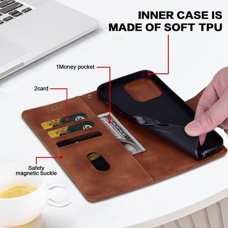 For Samsung Galaxy S25 5G Lace Floral Embossed Magnetic Buckle PU Phone Case With Wrist Strap(Brown) by buy2fix