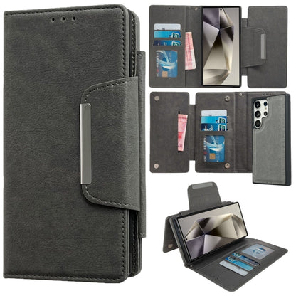 For Samsung Galaxy S25 Ultra 5G Multifunctional 7-Card Wallet Leather Phone Case(Grey) by buy2fix