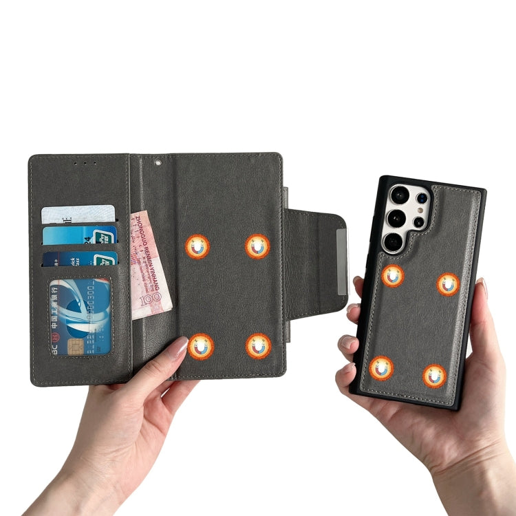For Samsung Galaxy S25 Ultra 5G Multifunctional 7-Card Wallet Leather Phone Case(Grey) by buy2fix