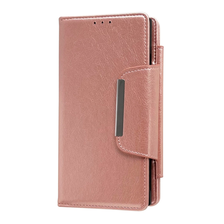 For Samsung Galaxy S25 Ultra 5G Multifunctional 7-Card Wallet Leather Phone Case(Rose Gold) by buy2fix