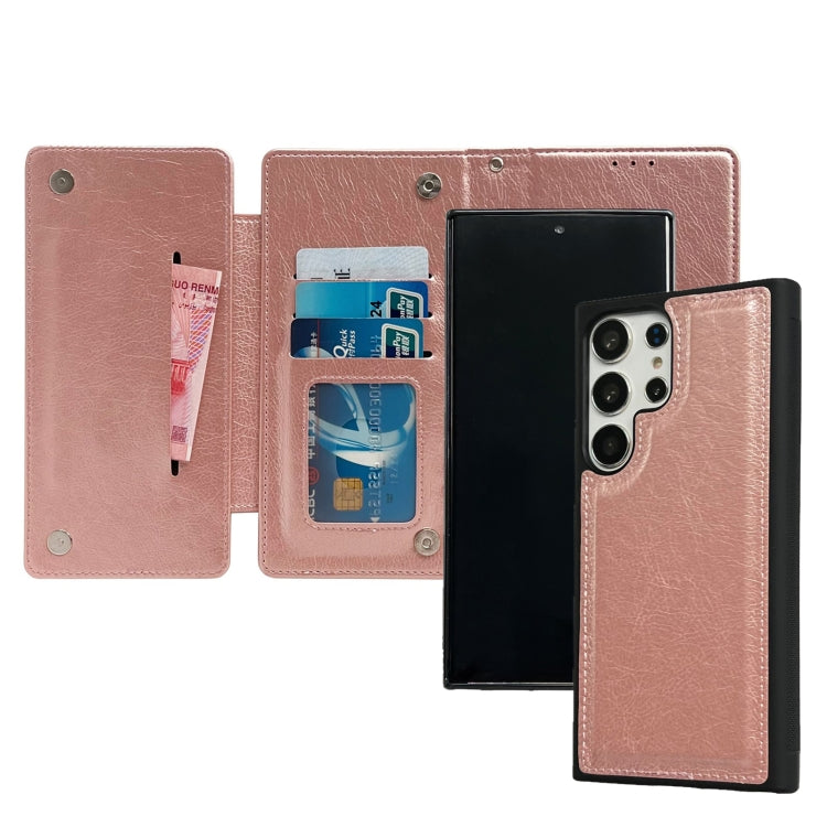 For Samsung Galaxy S25 Ultra 5G Multifunctional 7-Card Wallet Leather Phone Case(Rose Gold) by buy2fix