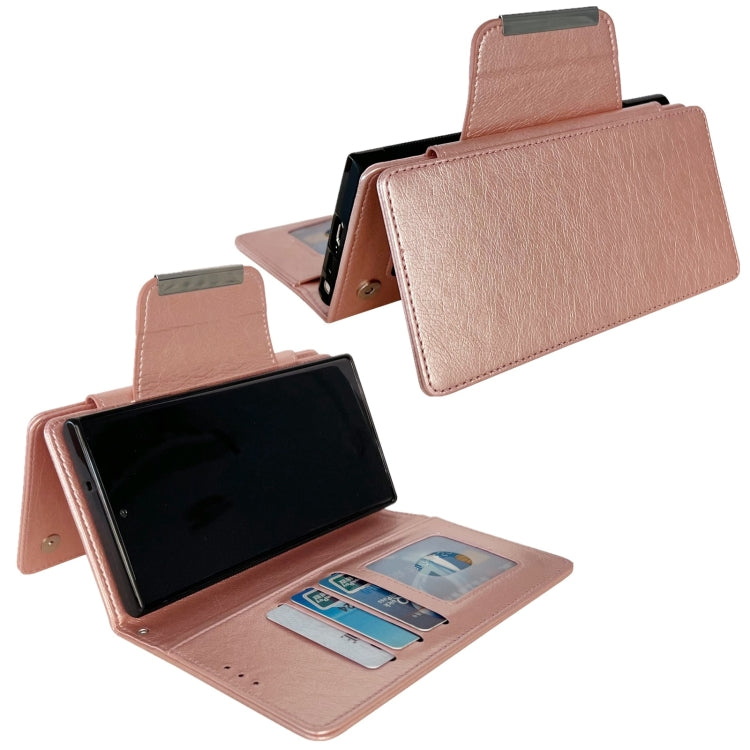 For Samsung Galaxy S25 Ultra 5G Multifunctional 7-Card Wallet Leather Phone Case(Rose Gold) by buy2fix