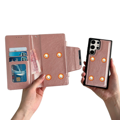 For Samsung Galaxy S25 Ultra 5G Multifunctional 7-Card Wallet Leather Phone Case(Rose Gold) by buy2fix