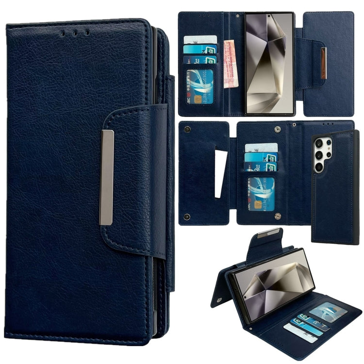 For Samsung Galaxy S25 Ultra 5G Multifunctional 7-Card Wallet Leather Phone Case(Royal Blue) by buy2fix