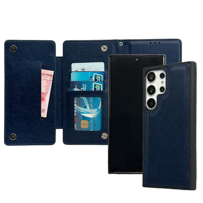 For Samsung Galaxy S25 Ultra 5G Multifunctional 7-Card Wallet Leather Phone Case(Royal Blue) by buy2fix