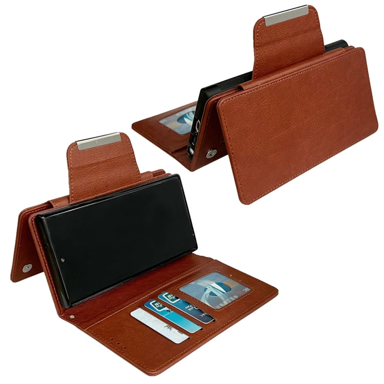 For Samsung Galaxy S25 Ultra 5G Multifunctional 7-Card Wallet Leather Phone Case(Brown) by buy2fix