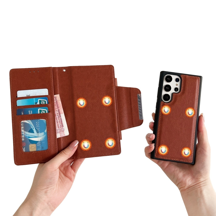 For Samsung Galaxy S25 Ultra 5G Multifunctional 7-Card Wallet Leather Phone Case(Brown) by buy2fix