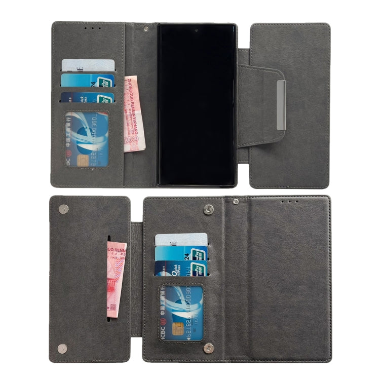 For Samsung Galaxy S25+ 5G Multifunctional 7-Card Wallet Leather Phone Case(Grey) by buy2fix