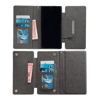For Samsung Galaxy S25+ 5G Multifunctional 7-Card Wallet Leather Phone Case(Grey) by buy2fix