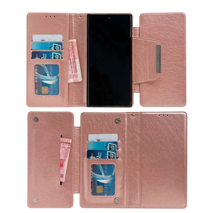 For Samsung Galaxy S25+ 5G Multifunctional 7-Card Wallet Leather Phone Case(Rose Gold) by buy2fix