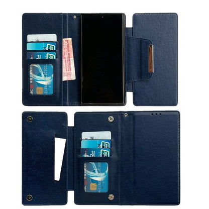 For Samsung Galaxy S25 5G Multifunctional 7-Card Wallet Leather Phone Case(Royal Blue) by buy2fix