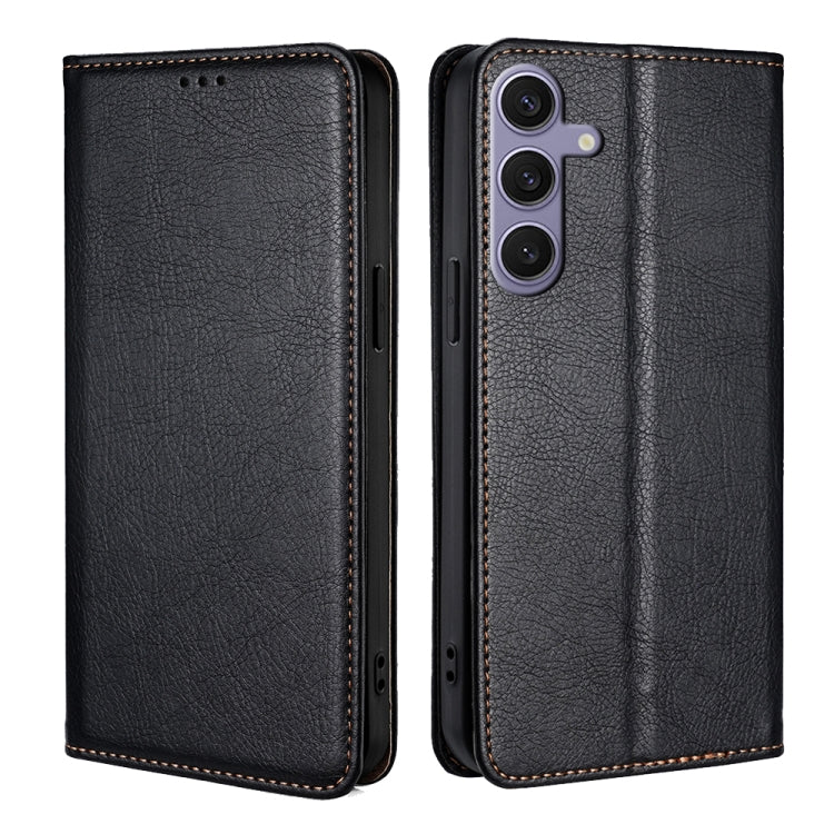 For Samsung Galaxy S25+ 5G Gloss Oil Solid Color Magnetic Leather Phone Case(Black) by buy2fix