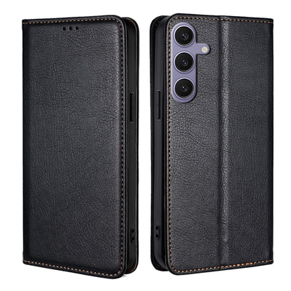 For Samsung Galaxy S25+ 5G Gloss Oil Solid Color Magnetic Leather Phone Case(Black) by buy2fix