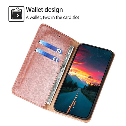 For Samsung Galaxy S25+ 5G Gloss Oil Solid Color Magnetic Leather Phone Case(Rose Gold) by buy2fix
