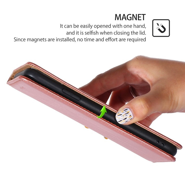 For Samsung Galaxy S25+ 5G Gloss Oil Solid Color Magnetic Leather Phone Case(Rose Gold) by buy2fix