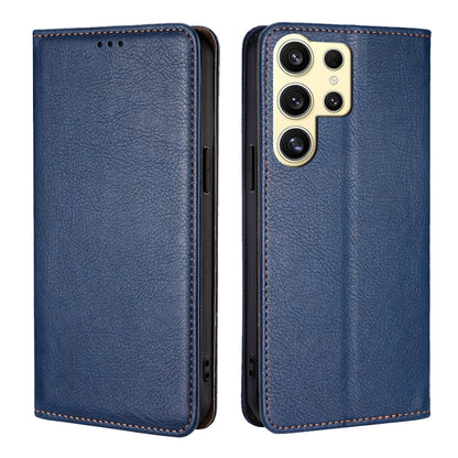 For Samsung Galaxy S25 Ultra 5G Gloss Oil Solid Color Magnetic Leather Phone Case(Blue) by buy2fix