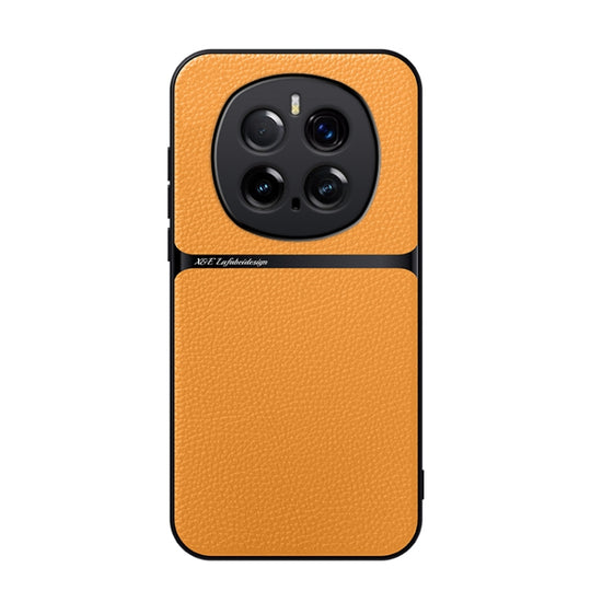 For Honor Magic7 Pro Litchi Leather Magnetic Full Coverage Shockproof Phone Case(Yellow)
