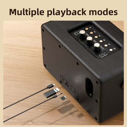 Zealot MT01M Retro Card Portable Wireless Bluetooth Speaker with Dual Microphones(Black) - Desktop Speaker by ZEALOT | Online Shopping UK | buy2fix