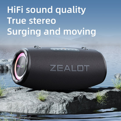 Zealot S87M 80W Portable Outdoor RGB Bluetooth Speaker with Microphone(Black) - Waterproof Speaker by ZEALOT | Online Shopping UK | buy2fix