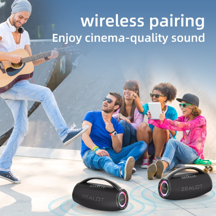 Zealot S97M 80W Outdoor Portable RGB Bluetooth Speaker with Microphone(Black) - Waterproof Speaker by ZEALOT | Online Shopping UK | buy2fix