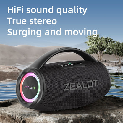 Zealot S97M 80W Outdoor Portable RGB Bluetooth Speaker with Dual Microphones(Black) - Waterproof Speaker by ZEALOT | Online Shopping UK | buy2fix