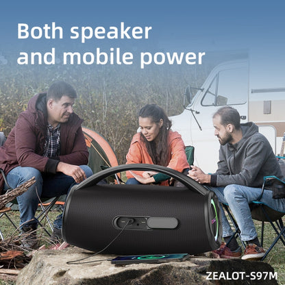 Zealot S97M 80W Outdoor Portable RGB Bluetooth Speaker with Dual Microphones(Black) - Waterproof Speaker by ZEALOT | Online Shopping UK | buy2fix