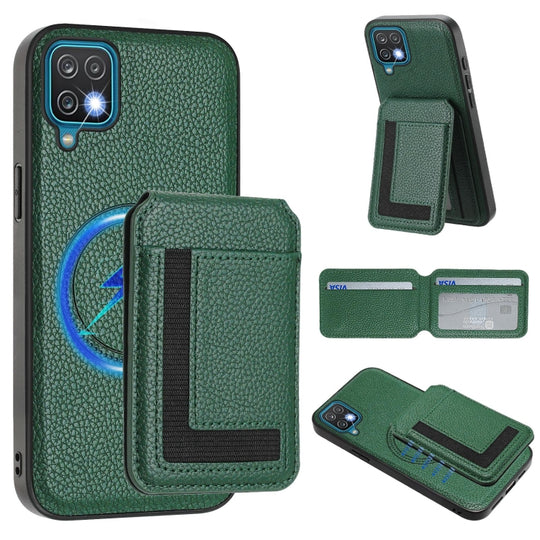 For Samsung Galaxy A12 5G / 4G CX01 Detachable Magsafe Magnetic Card Bag Phone Case(Peacock Green)