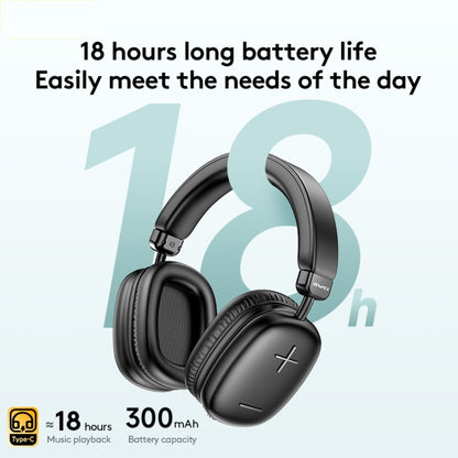 awei AT6 Wireless Bluetooth V5.4 Hi-Fi Stereo Headphones(Black) - Headset & Headphone by awei | Online Shopping UK | buy2fix