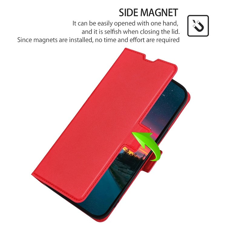 For Samsung Galaxy S25 5G Ultra-thin Voltage Side Buckle Horizontal Flip Leather Phone Case(Red) by buy2fix